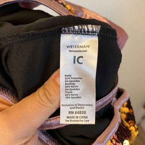 Weissman Dance Jazz tap tutu mauve gold sequin Got Your Number 11349 -IC 7/8 - Picture 10 of 12